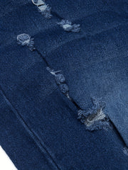 Distressed Skinny Leg Jeans Women's Denim Pants