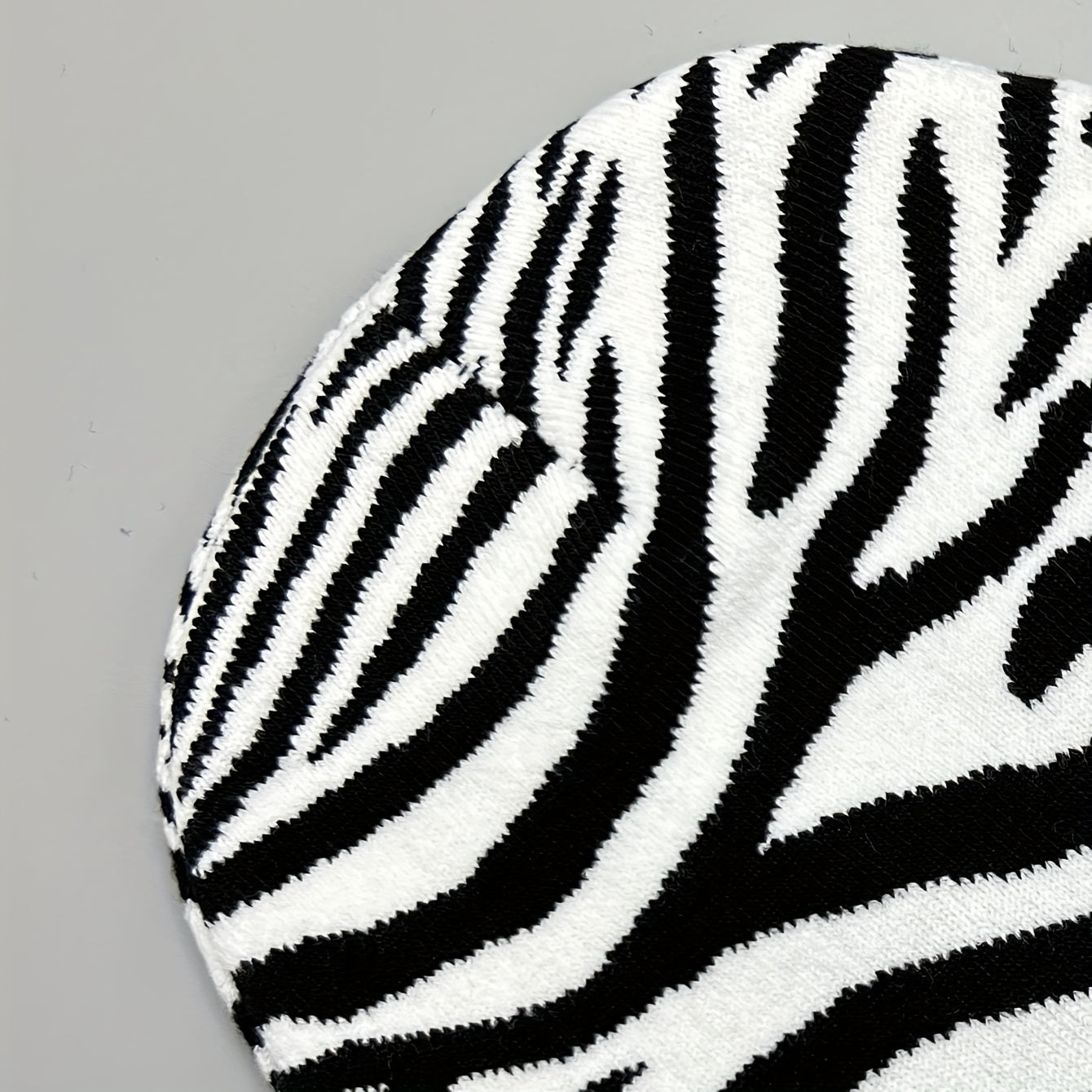 Cow Pattern Beanie Striped Knit Hat Unisex Couple Skull Cap