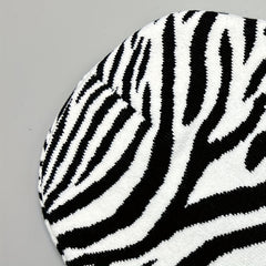 Cow Pattern Beanie Striped Knit Hat Unisex Couple Skull Cap