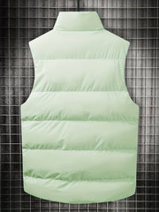 Men's Stand Collar Zip Up Vest for Fall Winter