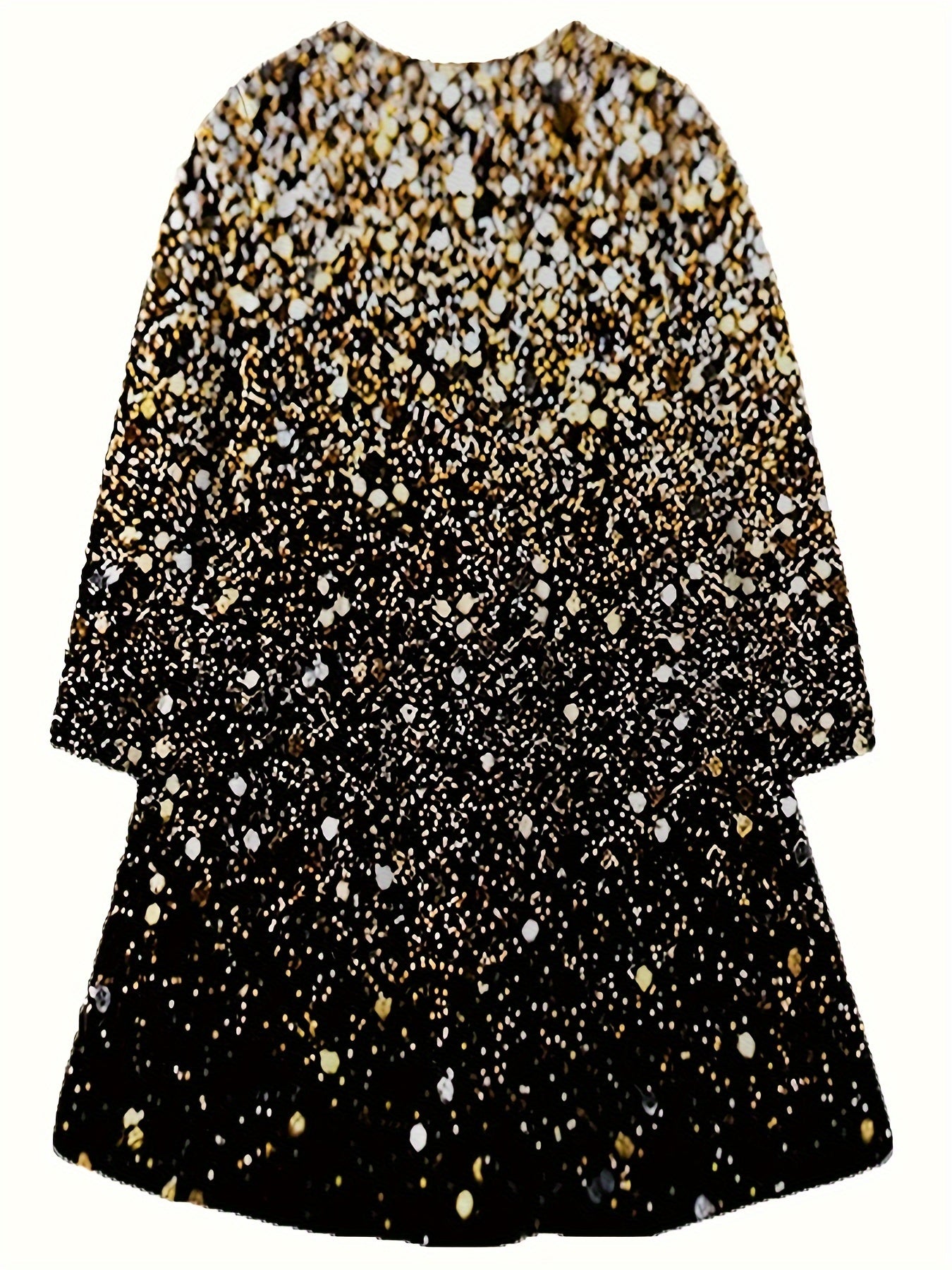 Girls Sequin Graphic Dress Long Sleeve Spring Fall Party Gift