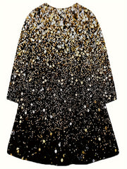 Girls Sequin Graphic Dress Long Sleeve Spring Fall Party Gift