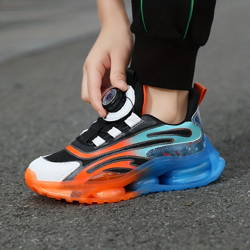Boys Breathable Buckle Cushioning Sports Sneakers