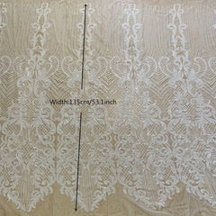 Mesh Sequins Lace Fabric for Wedding Party Sewing Decoration