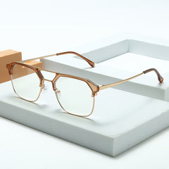 Adult Men's Retro Glasses Frame Double Beam Business Optical Lens