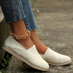 Women's Solid Canvas Slip On Shoes Lightweight Low Top Walking Shoes