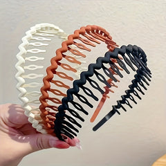 3pcs Solid Hair Hoop for Makeup, Women Hair Accessories