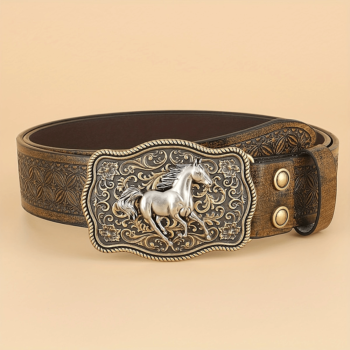 Vintage Cowboy Style Leather Belt for Men