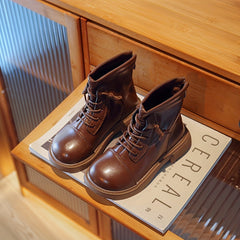 Boys Vintage Lightweight Outdoor Boots, Spring/Autumn Comfortable Solid Boots