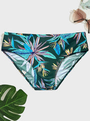Men's Leaves Print Racing Swim Trunks Quick Drying Swimwear