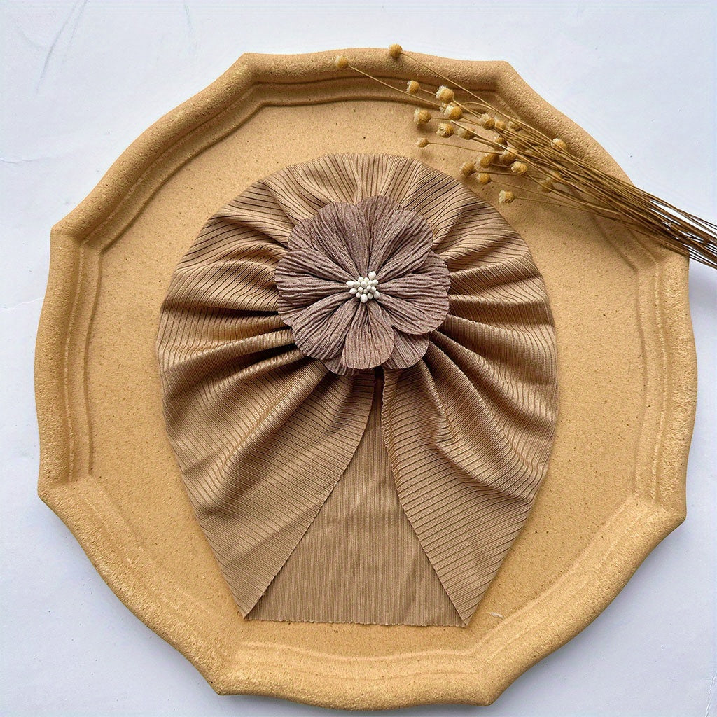 Baby Girls Flowers Decor Cap Hair Wrap Head Accessories for Outdoor
