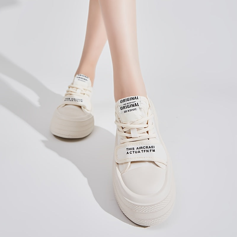 Women's Thick Bottom Sport Shoes Lace Up Board Shoes