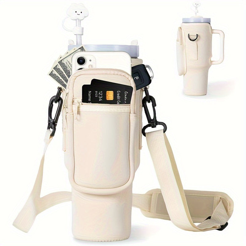 Neoprene Insulated Water Cup Holder for 40oz Tumbler Bottle Bag with Strap