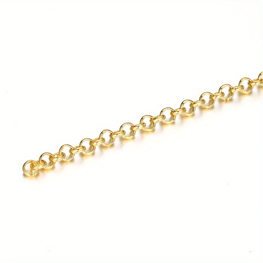 2 Meters Silver Plated Copper Link Chain for Jewelry Making