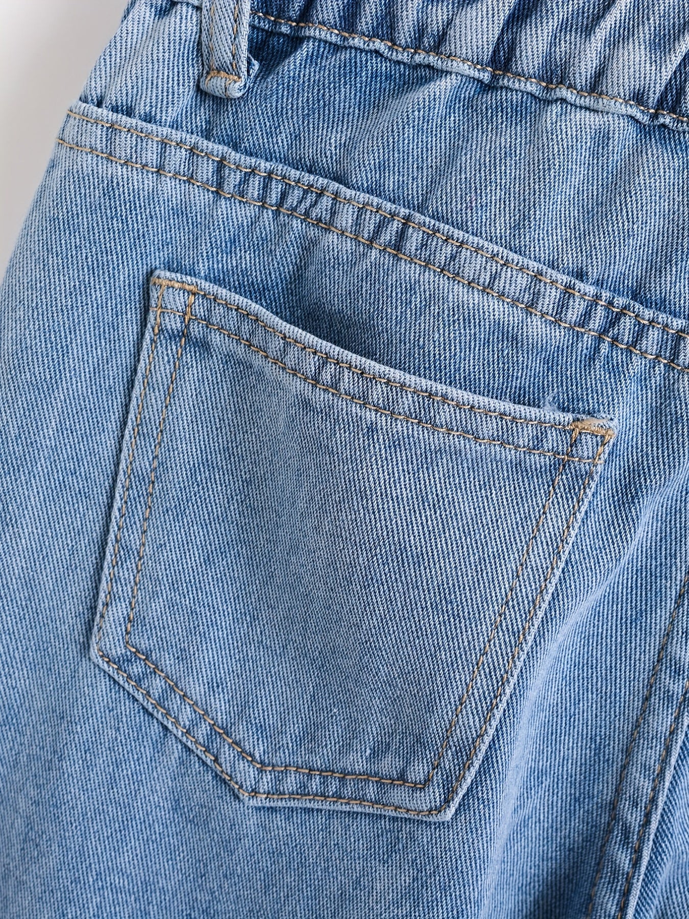 Girls High Waist Jeans Casual Straight Leg Denim Pants