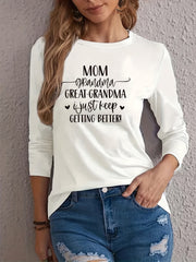 Women's Plus Size Letter Print Long Sleeve Sports Top