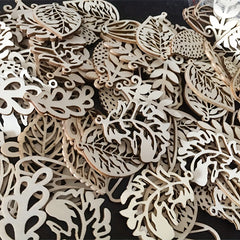 10pcs 2.4 DIY Wooden Leaf Chip Shapes for Painting Signature Decoration