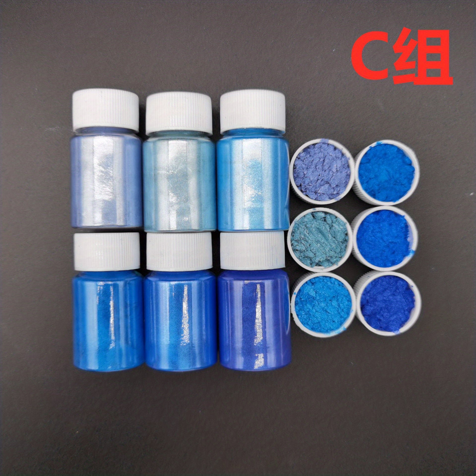 6-Color Faux Pearl Powder Flash Pigment Kit 10g Bottle for DIY Crafts