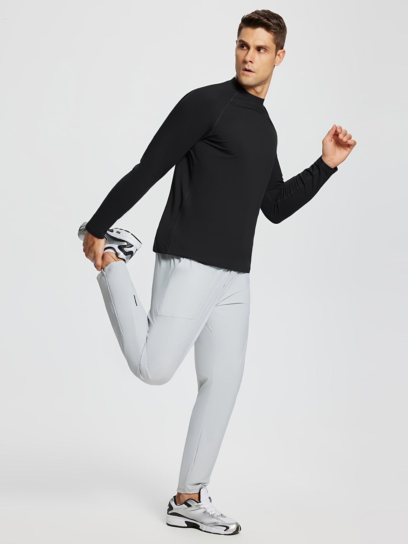 BALEAF Men's Long Sleeve Thermal Fleece Shirt for Running & Fitness Training
