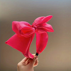 Seersucker Oversized Bow Headband Wide Brimmed Sweet Hair Accessories