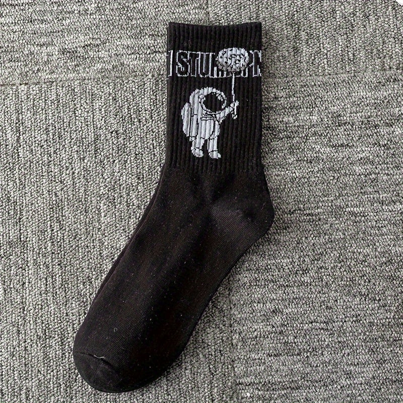 Men's Crew Socks Cartoon Pattern Basketball Socks