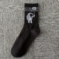 Men's Crew Socks Cartoon Pattern Basketball Socks