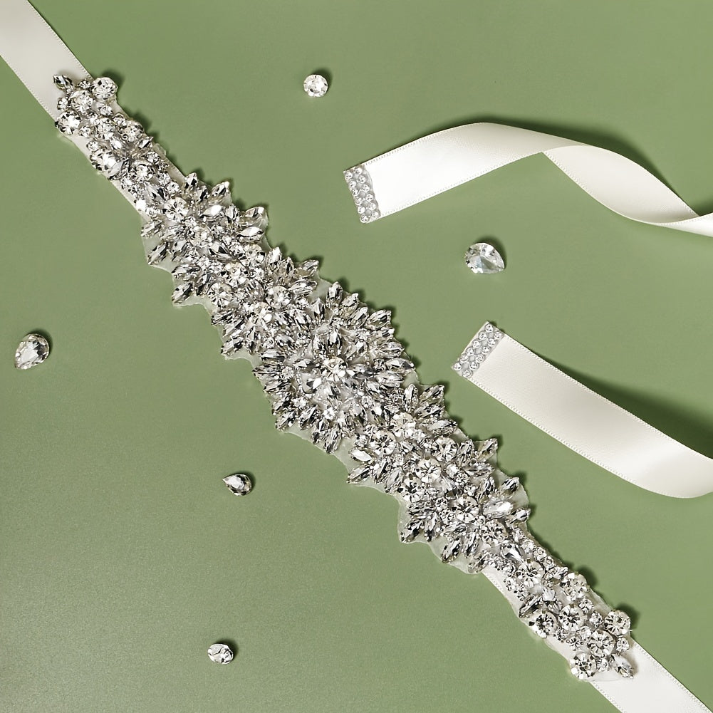 Bridal Rhinestone Belt Wedding Dress Sash Beaded Waist Chain