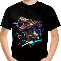Boy's Cartoon Dinosaur T-shirt 3D Print Casual Breathable Tee