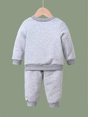 Girls 2pc Crew Neck Long Sleeve Sweatshirt and Sweatpants Set