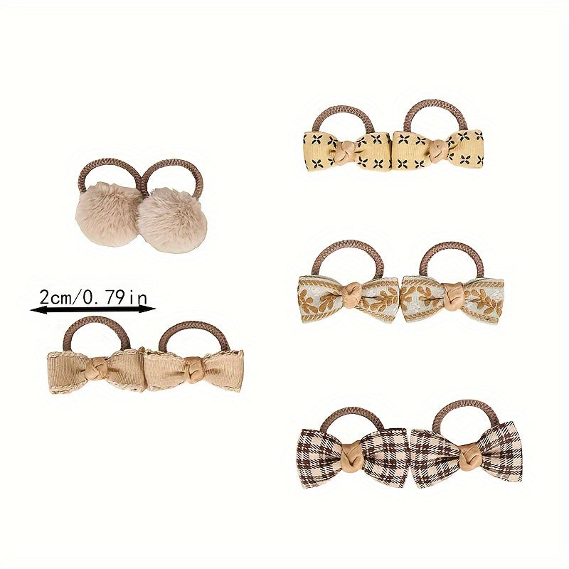 10pcs Bow Hair Ties for Girls