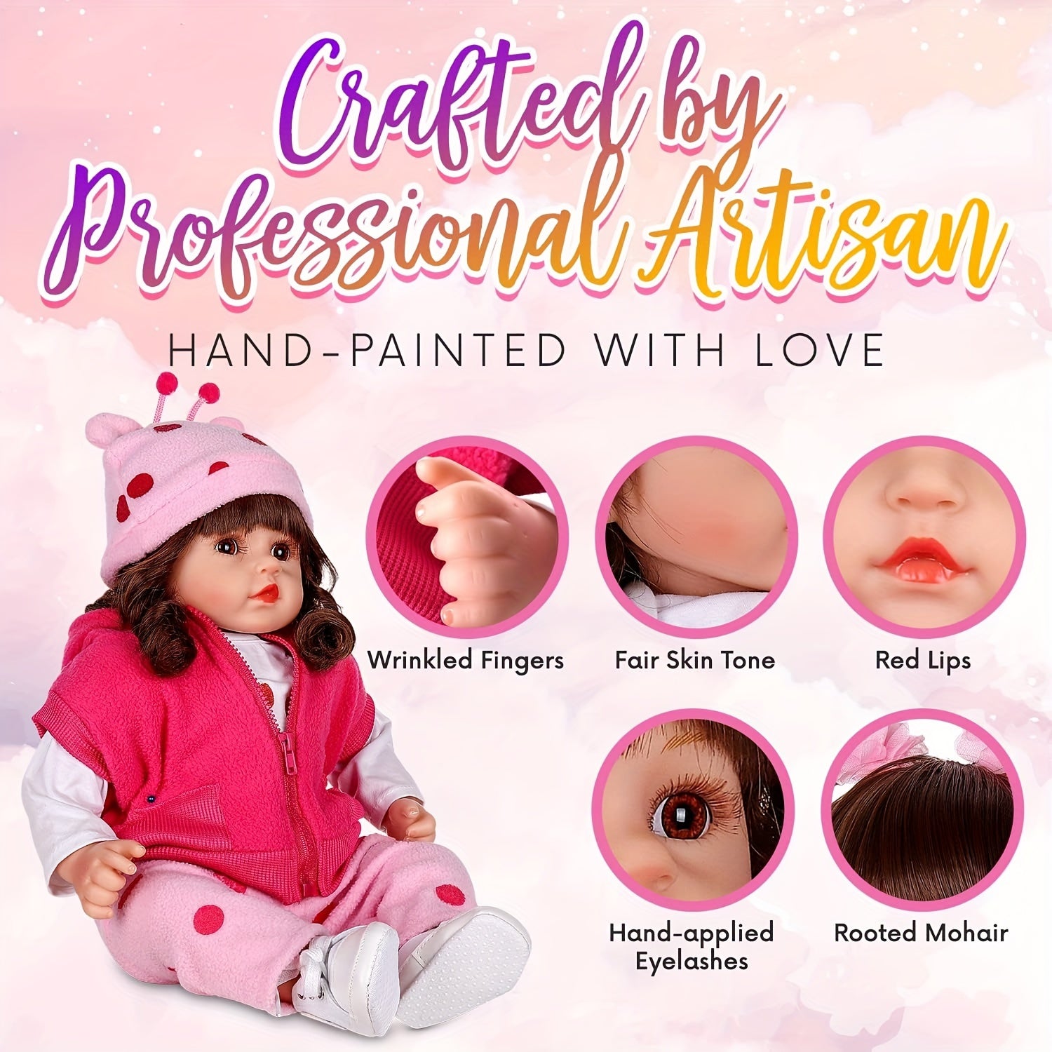 18 Inch Reborn Doll Realistic Lifelike Soft Doll, 360 Movable Arms and Legs