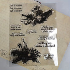 Christmas Leaves Clear Stamps Scrapbooking DIY Greeting Card