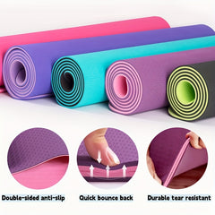 Soft TPE Yoga Mat Thick Non-slip Fitness Mat for Exercise