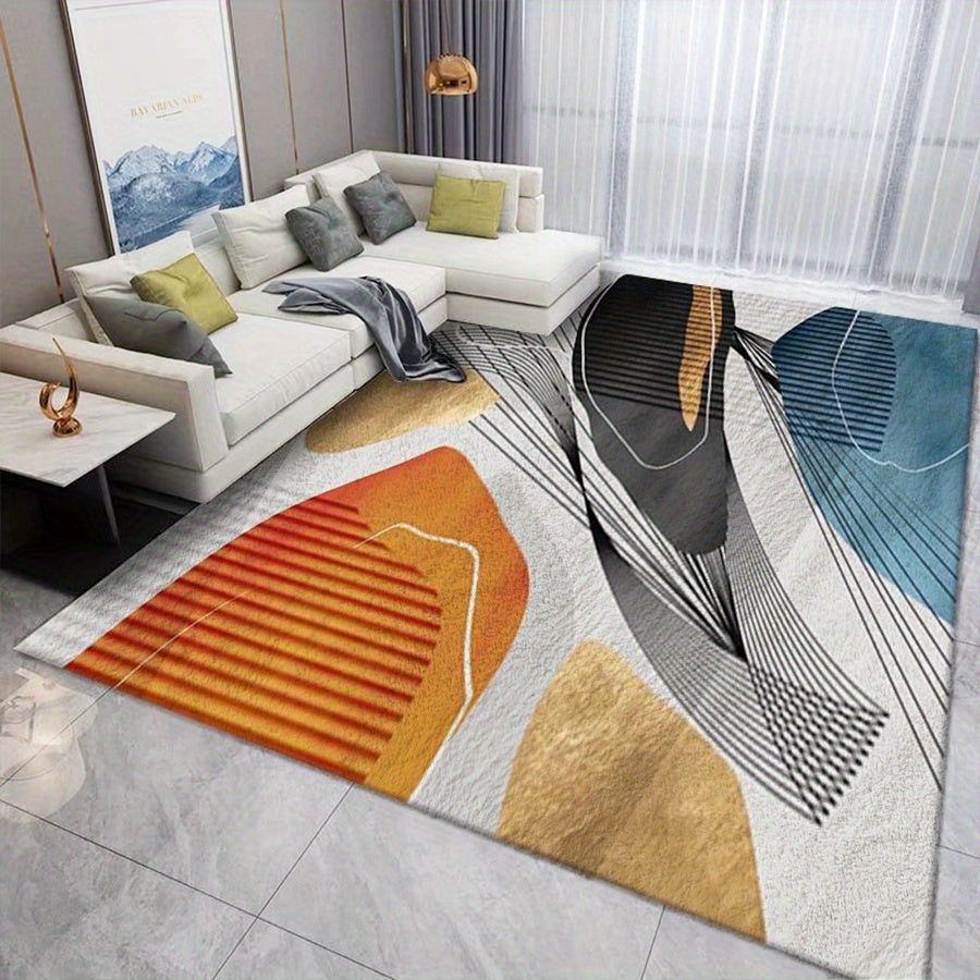 Soft Faux Cashmere Area Rug Non Slip Machine Washable for Living Room & Bedroom