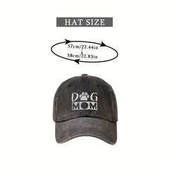 DOG MOM Embroidery Cotton Baseball Cap Washed Distressed Lightweight Dad Hat