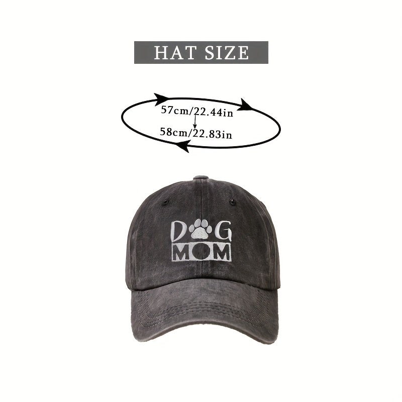 DOG MOM Baseball Cap Distressed Dad Hat Outdoor Sun Hats For Women