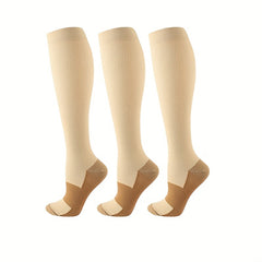 3 Pairs Copper Compression Stocking Outdoor Nylon Socks