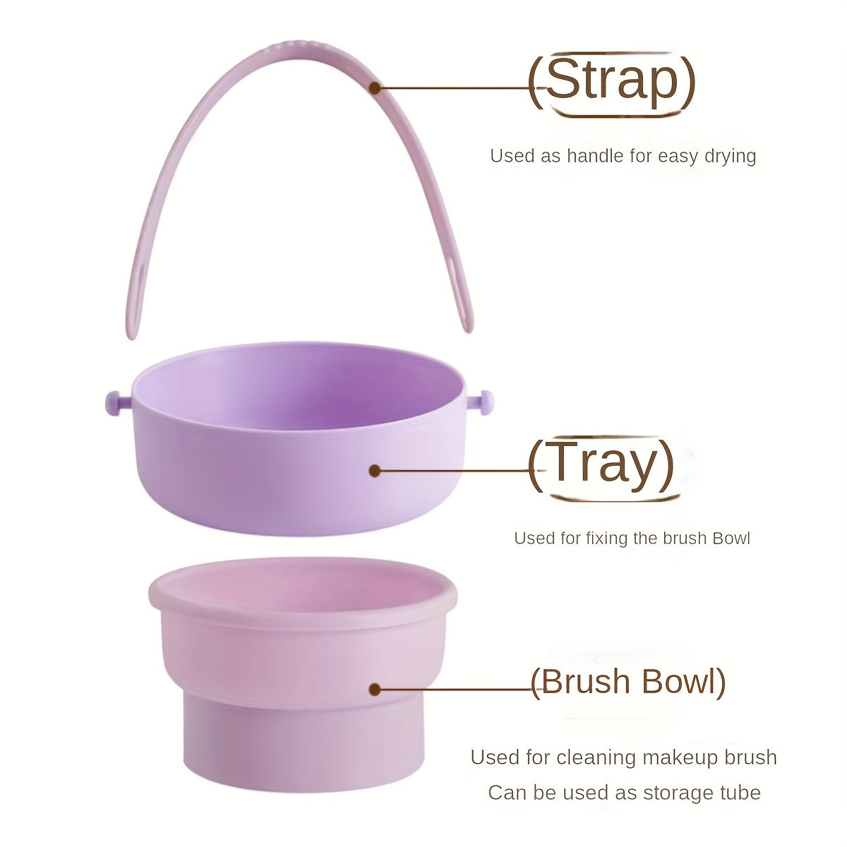 2-in-1 Silicone Brush Cleaning Mat with Holder