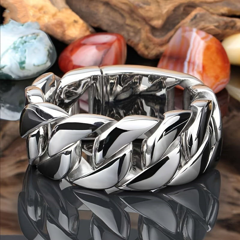 Men's Two Tone Chain Pattern Ring