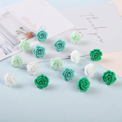 60pcs Gradient Rose Flower Push Pins for School Home Office