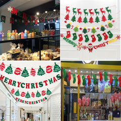 Felt Cloth Christmas Flag Pendant String Flag
