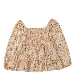 Leopard Print Puff Sleeve Cover Up Women's Plus Peplum Top