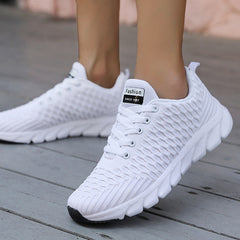 Women's Breathable Knit Lace Up Sneakers Lightweight Walking Shoes