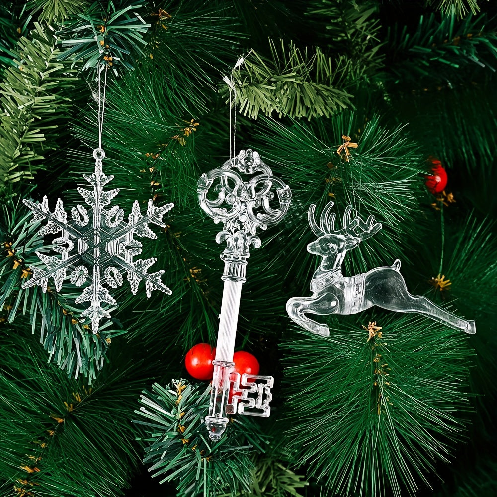 Christmas Hanging Ornaments Snowflake Reindeer Tree Decor