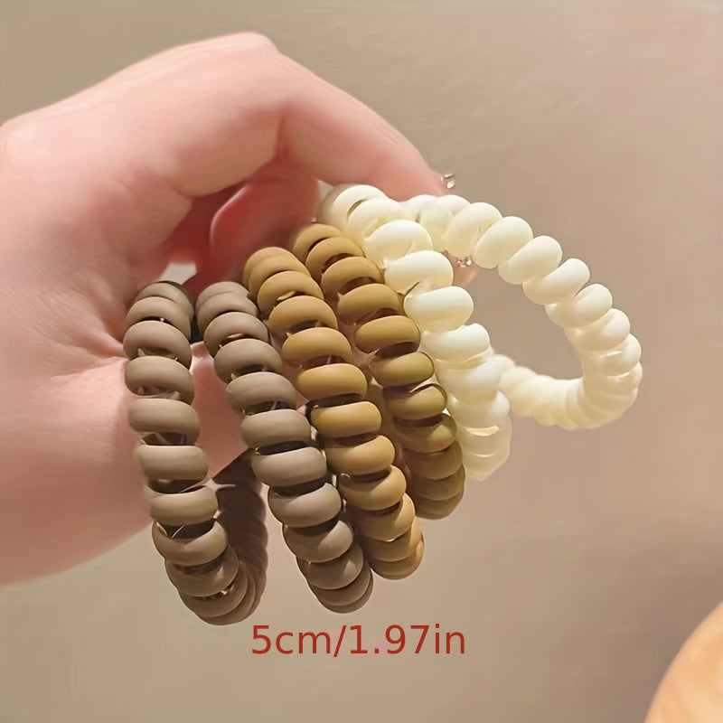 6pcs Telephone Wire Hair Ties Ponytail Holders Scrunchies Hair Accessories