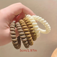 6pcs Telephone Wire Hair Ties Ponytail Holders Scrunchies Hair Accessories