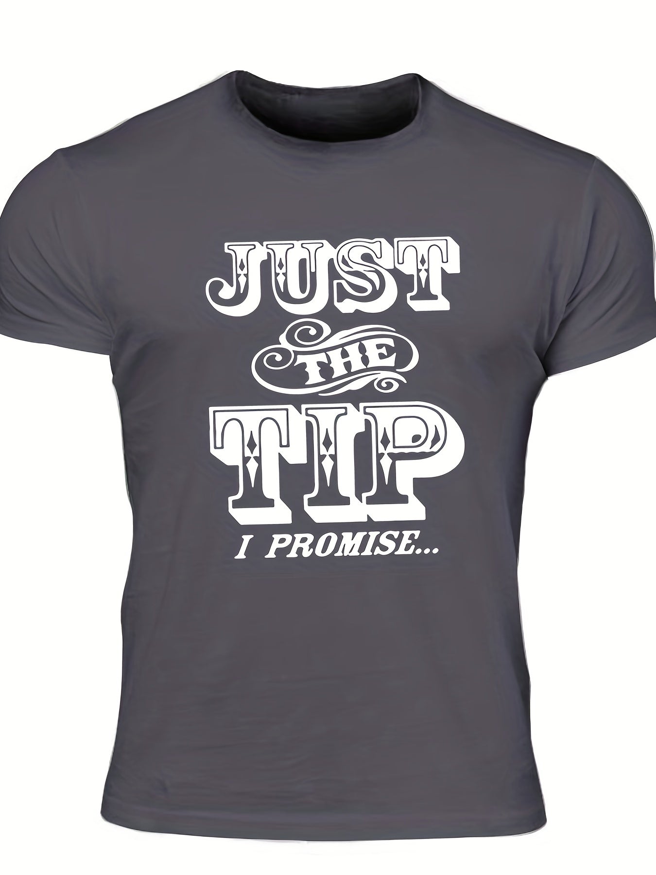 Men's Letter Print T-shirt Casual Crew Neck Tee