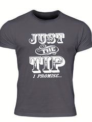Men's Letter Print T-shirt Casual Crew Neck Tee