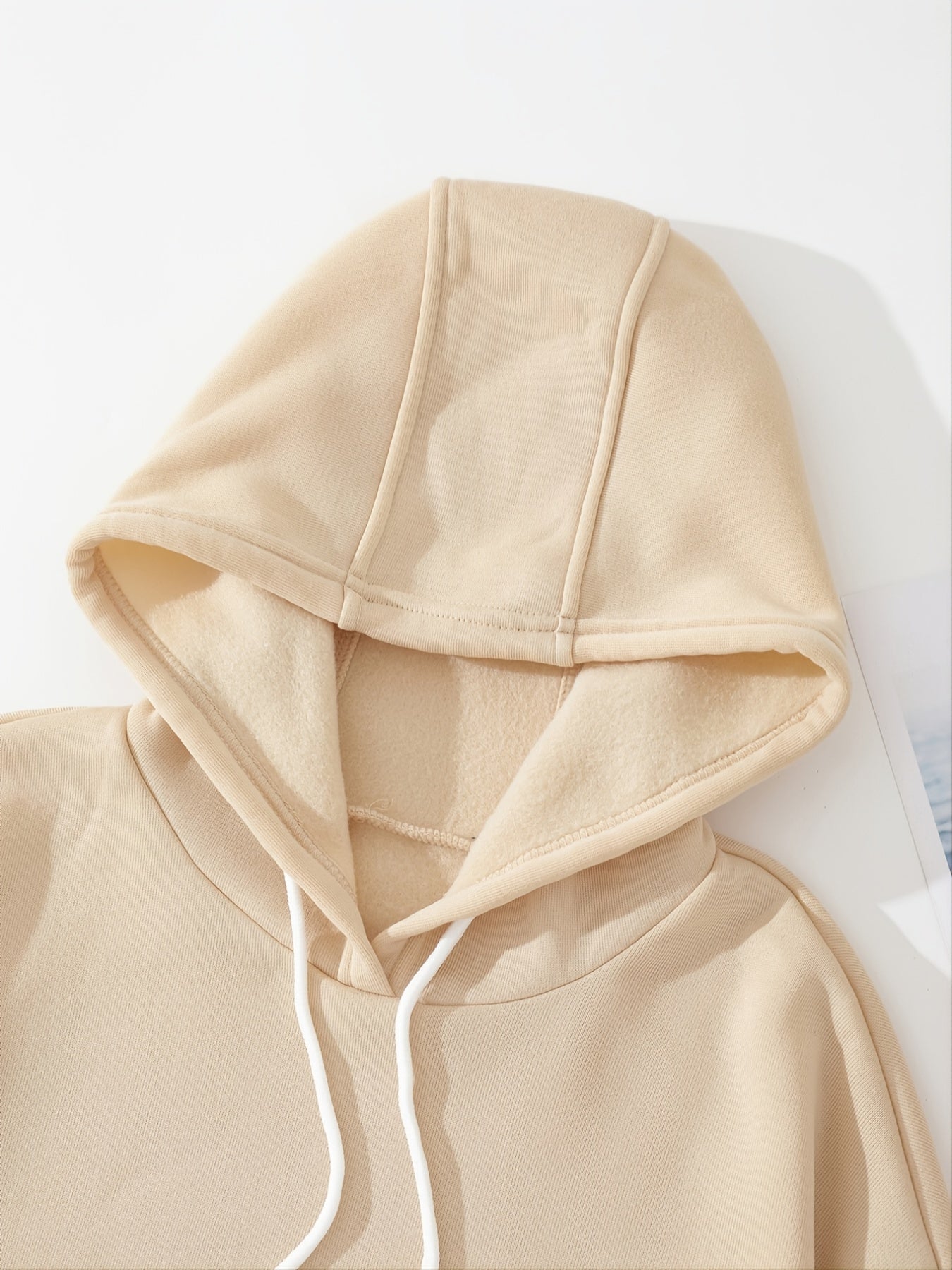 Apricot Hoodie with Kangaroo Pockets for Women