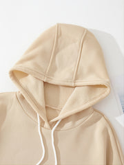 Apricot Hoodie with Kangaroo Pockets for Women